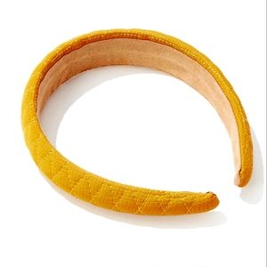 Shiraleah Mustard Quilted Faux Leather Headband, OneSize, Mustard.